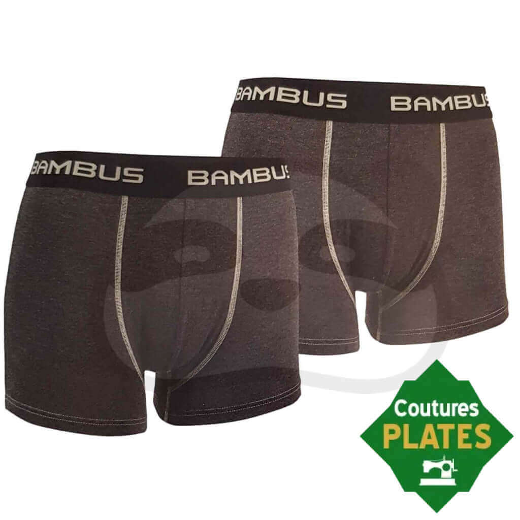 Boxer Homme Bambou Gris Anthracite