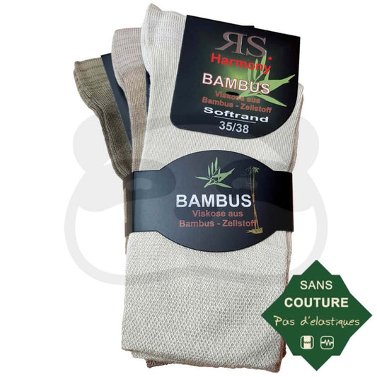 Chaussettes Non Comprimantes Bambou Homme Et Femme - Lot De 3 Paires 35/38 / Beige/Camel