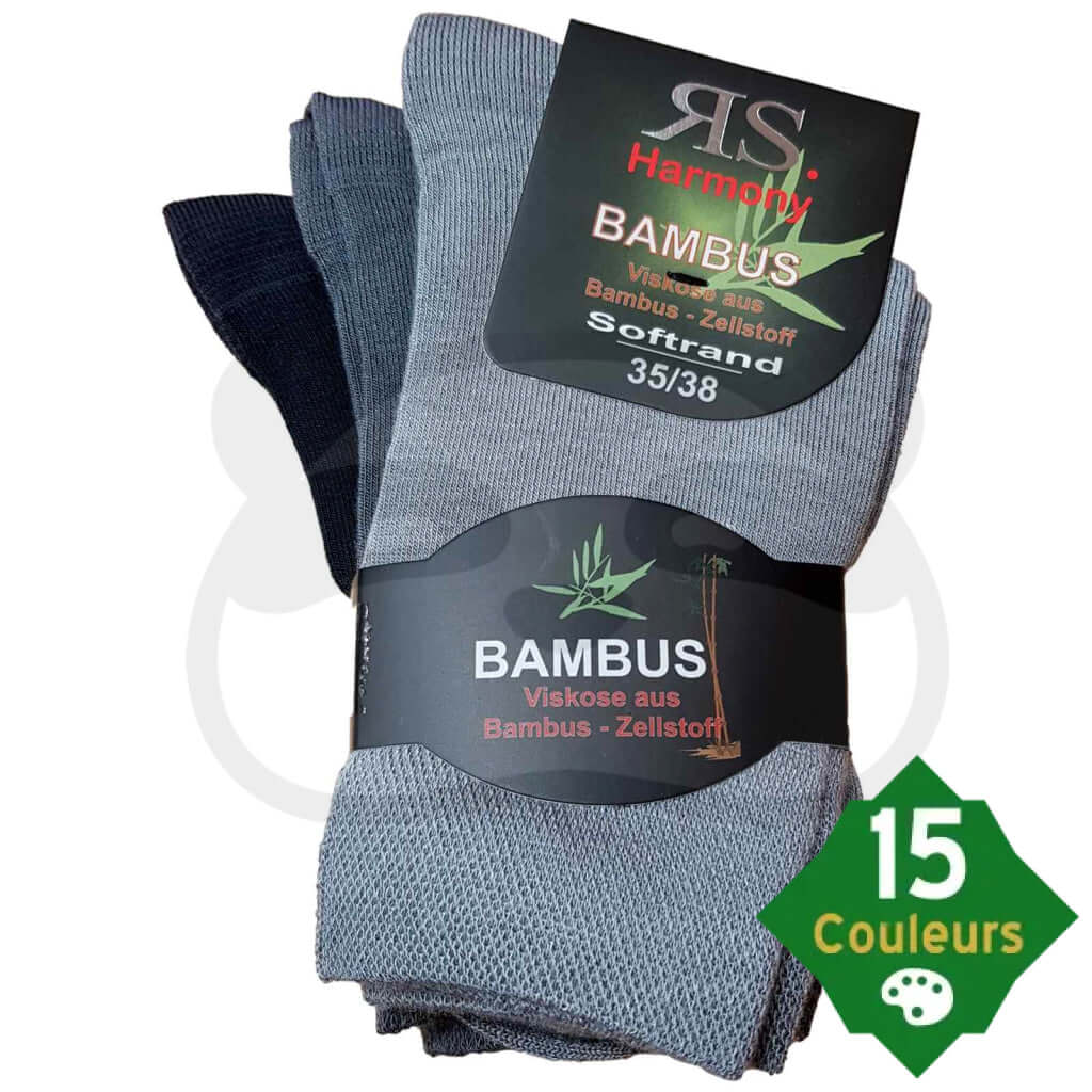 Chaussettes Non Comprimantes Bambou Homme Et Femme - Lot De 3 Paires 35/38 / Gris/Anthracite/Souris