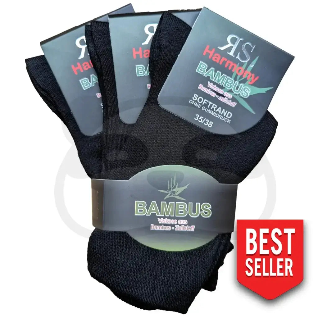 Chaussette Non Comprimante Bambou Homme Femme - 3 Paires 35/38 / Noir Chaussettes Comprimantes