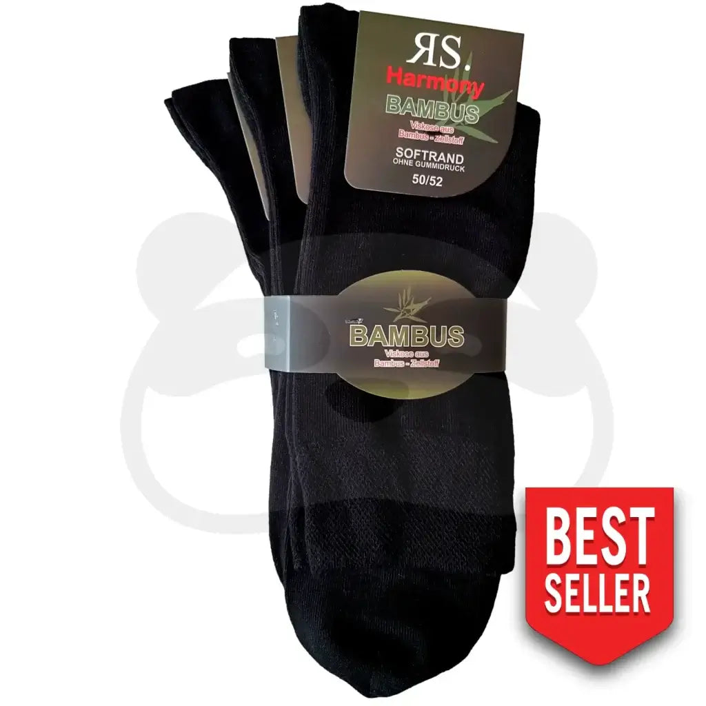 Chaussettes Sans Elastique Bambou Homme Femme - 3 Paires 50/52 / Noir Bambou Non Comprimantes