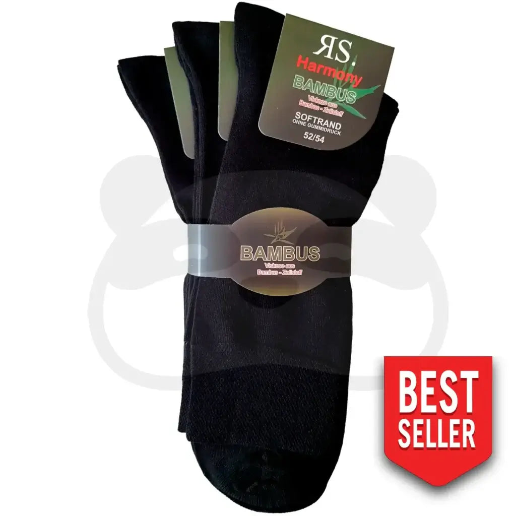 Chaussettes Sans Elastique Bambou Homme Femme - 3 Paires 52/54 / Noir Bambou Non Comprimantes