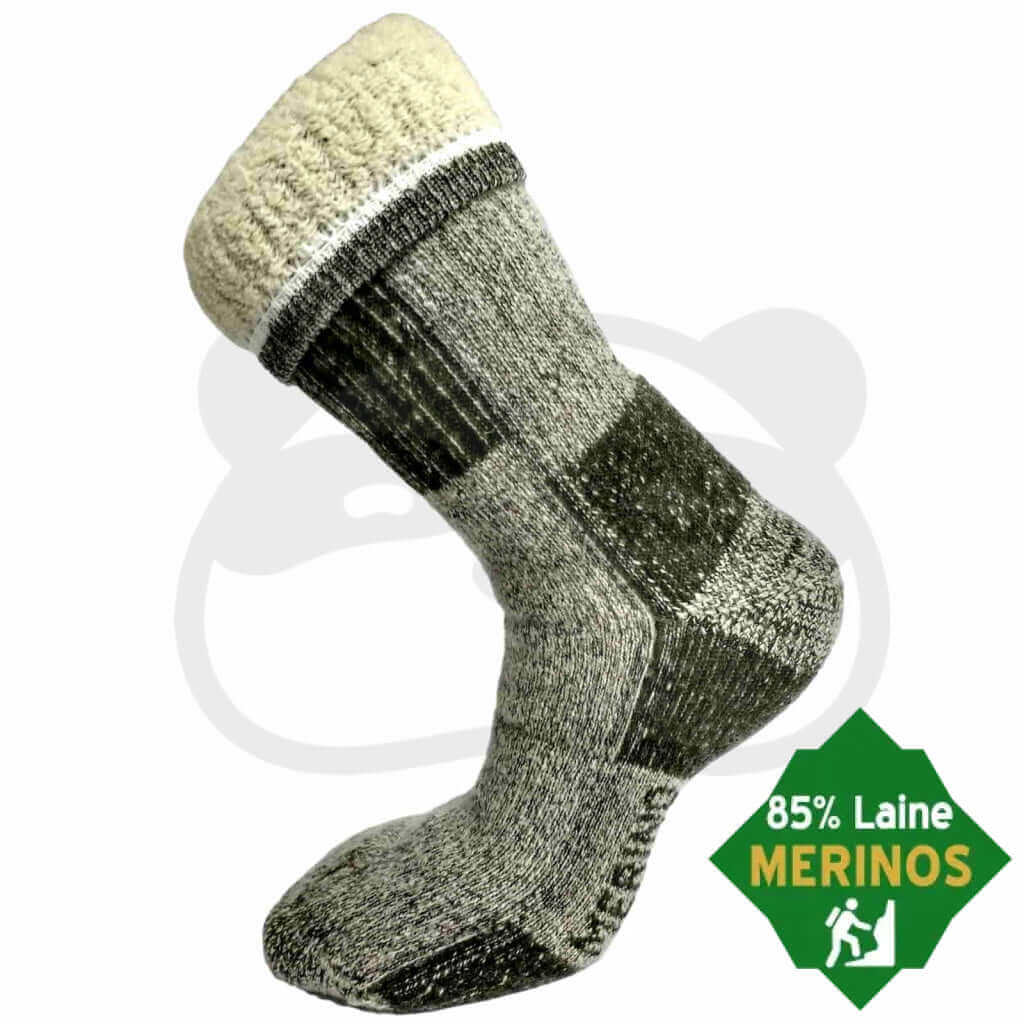 Chaussettes De Randonnée Laine Merinos 100% Bouclettes Intérieures