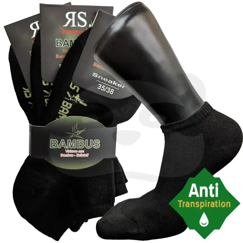 Mini-Socquettes Bambou Anti Transpiration - 3 Paires 35/38 / Noir Mini Socquette