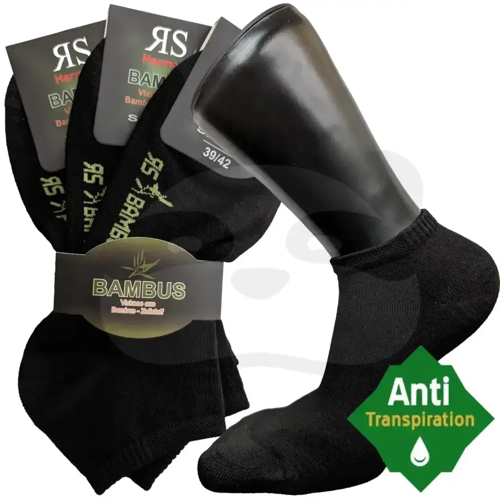 Mini-Socquettes Bambou Anti Transpiration - 3 Paires 39/42 / Noir Mini Socquette