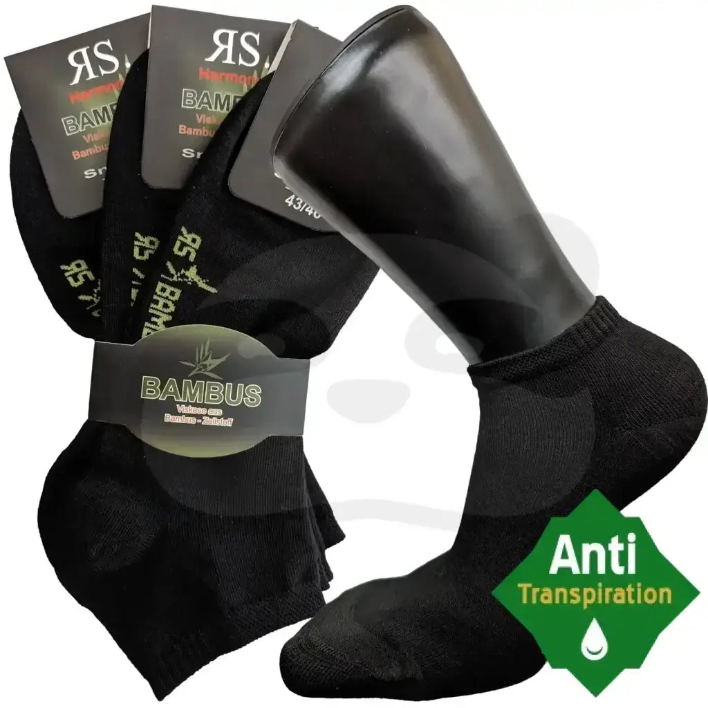 Mini-Socquettes Bambou Anti Transpiration - 3 Paires 43/46 / Noir Mini Socquette