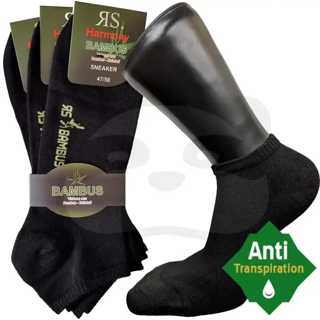 Mini-Socquettes Anti Transpiration Bambou - 3 Paires 47/50 / Noir Mini Socquette