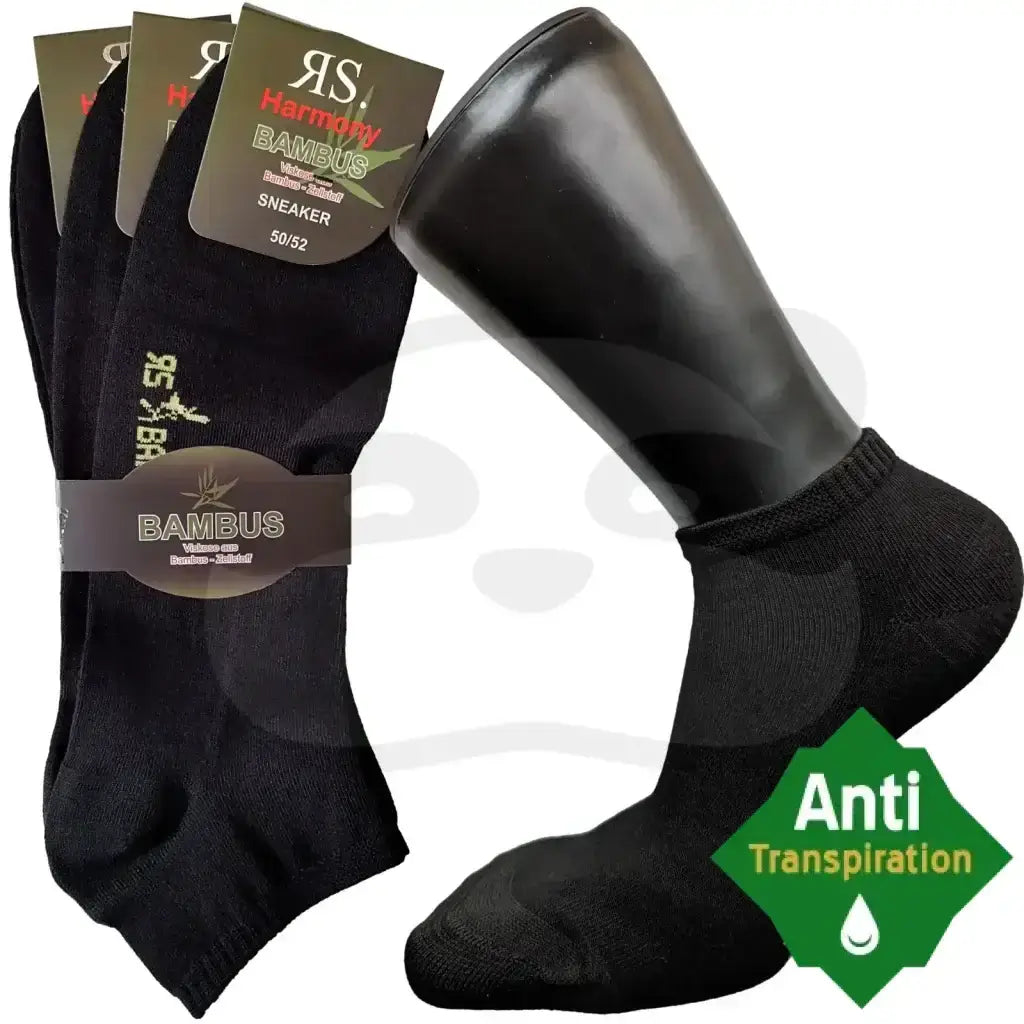 Mini-Socquettes Anti Transpiration Bambou - 3 Paires 50/52 / Noir Mini Socquette