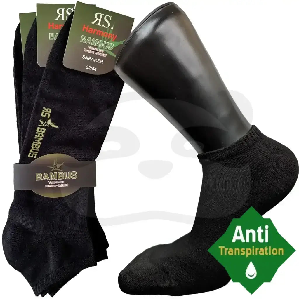 Mini-Socquettes Anti Transpiration Bambou - 3 Paires 52/54 / Noir Mini Socquette